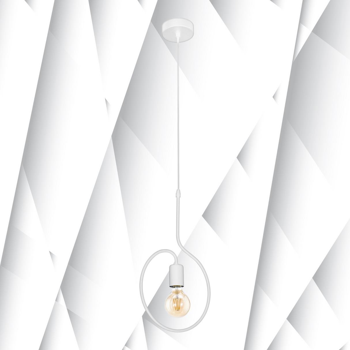 Lámpara Colgante Rústico Blanco 1 Luz Ajustable Techo 110V LED - Iluminacion | Bylmo