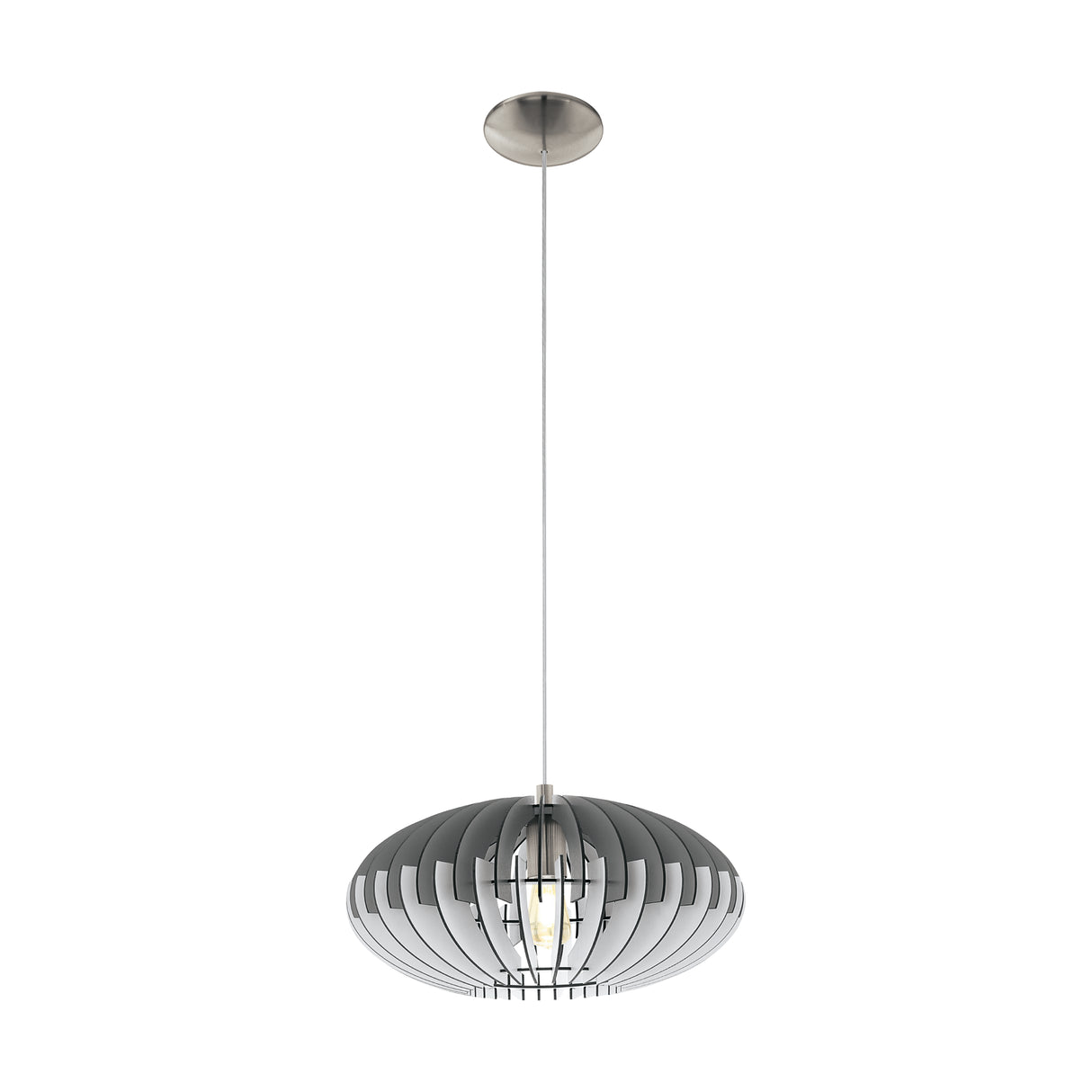 Lámpara Colgante Rústico 1 Luz Gris Madera Ajustable 40x110cm Ambiente - Iluminacion | Bylmo