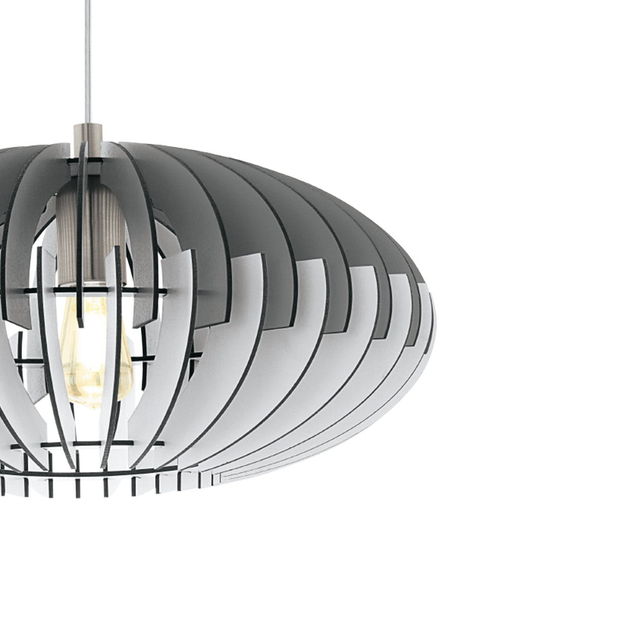 Lámpara Colgante Rústico 1 Luz Gris Madera Ajustable 40x110cm Ambiente - Iluminacion | Bylmo