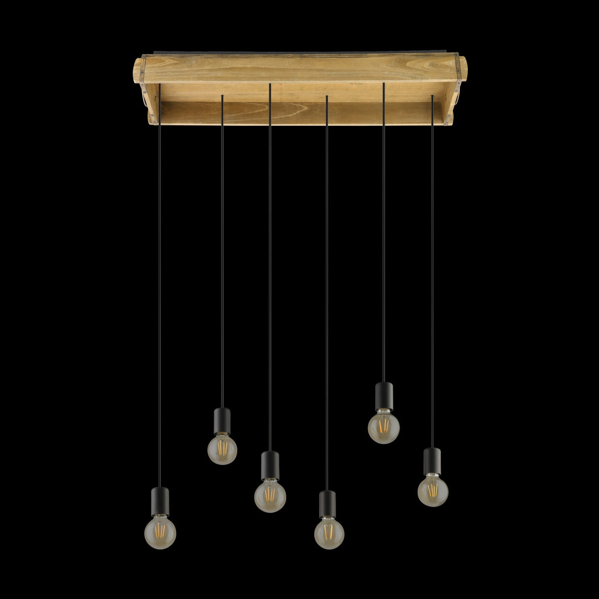 Lámpara Colgante Rústico 22x81x110cm Madera LED 6 Luces - Iluminacion | Bylmo