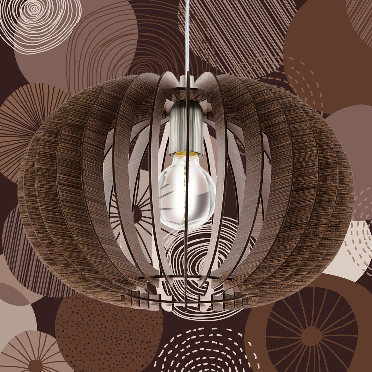 Lámpara Colgante Rústico Madera 40x40x130cm Ambiente - Iluminacion | Bylmo