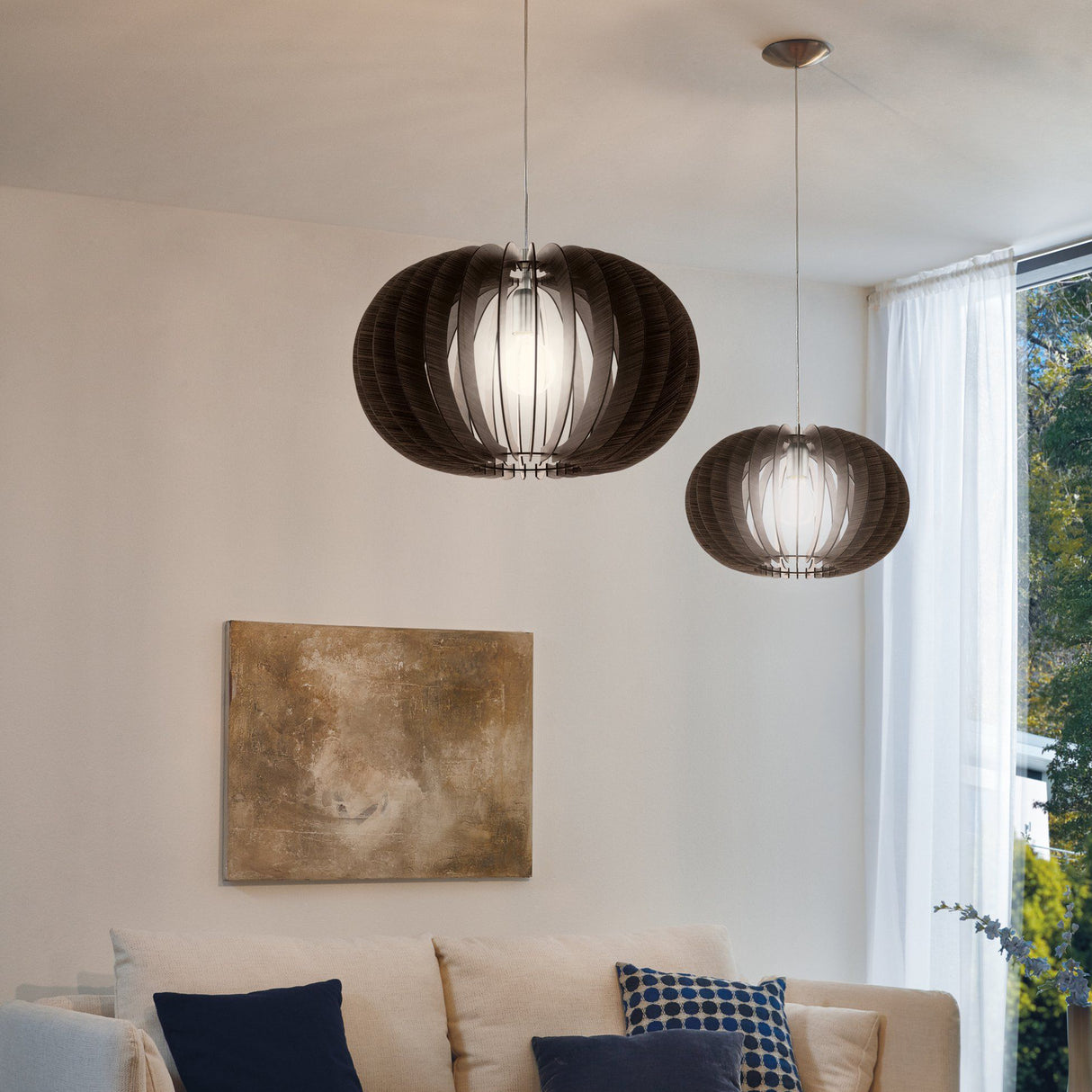 Lámpara Colgante Rústico Madera 1 Luz 50x50x150 cm - Iluminacion | Bylmo