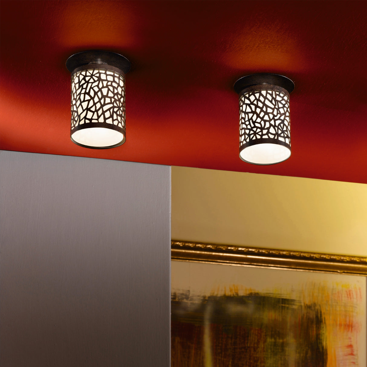 Lámpara Empotrable Rústico 1 Luz 10x5 Café Acero 12cm 450Lm IP20 - Iluminacion | Bylmo