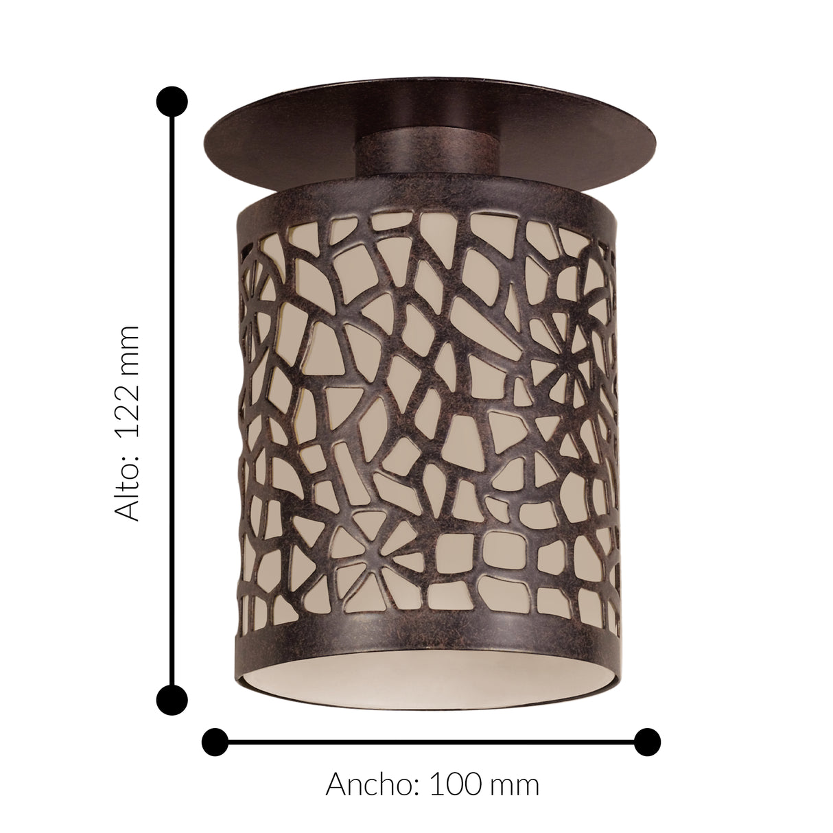 Lámpara Empotrable Rústico 1 Luz 10x5 Café Acero 12cm 450Lm IP20 - Iluminacion | Bylmo