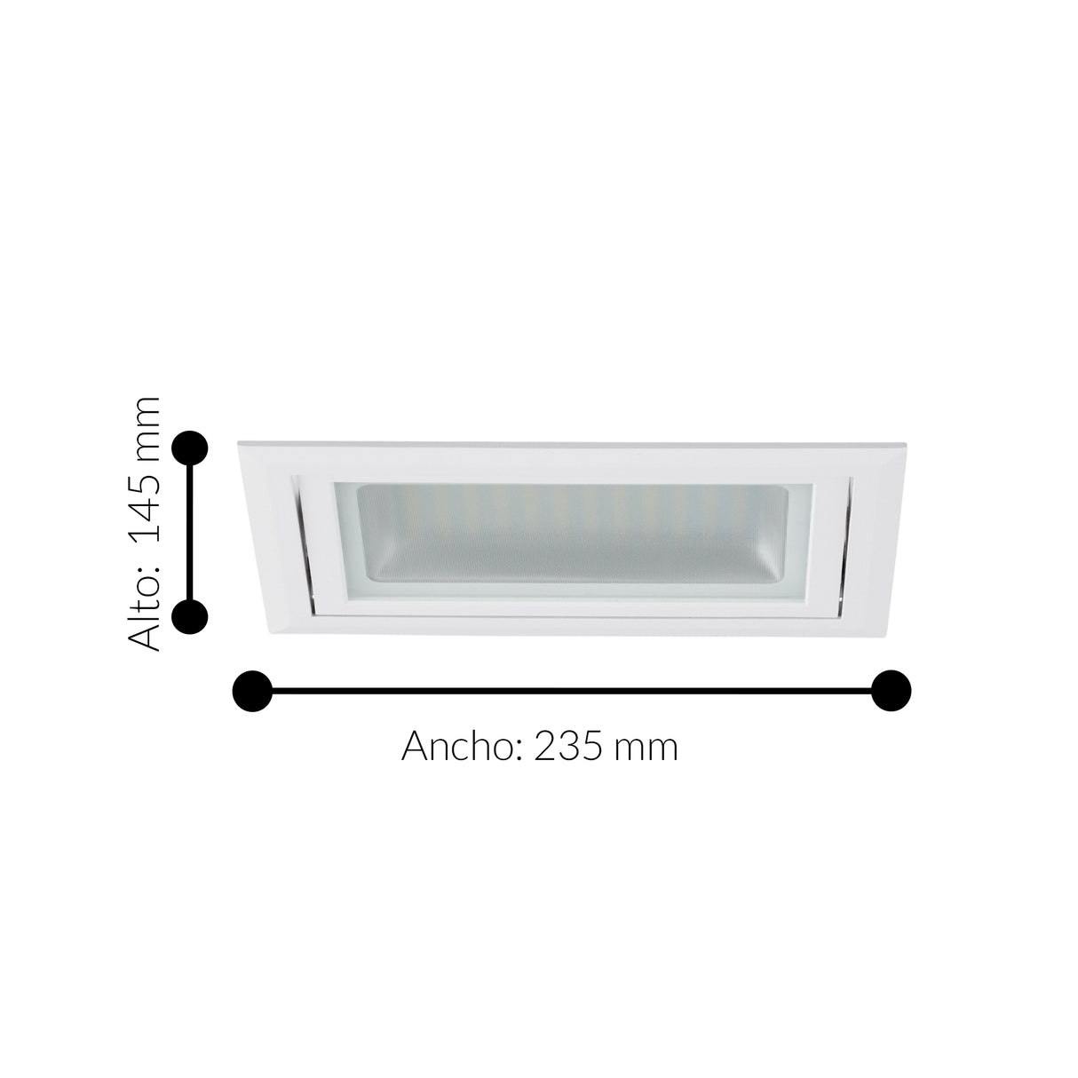 Lámpara Empotrable Contemporáneo 1 Luz 14x19x22 Blanco Aluminio 2600 Lúmenes - Iluminacion | Bylmo