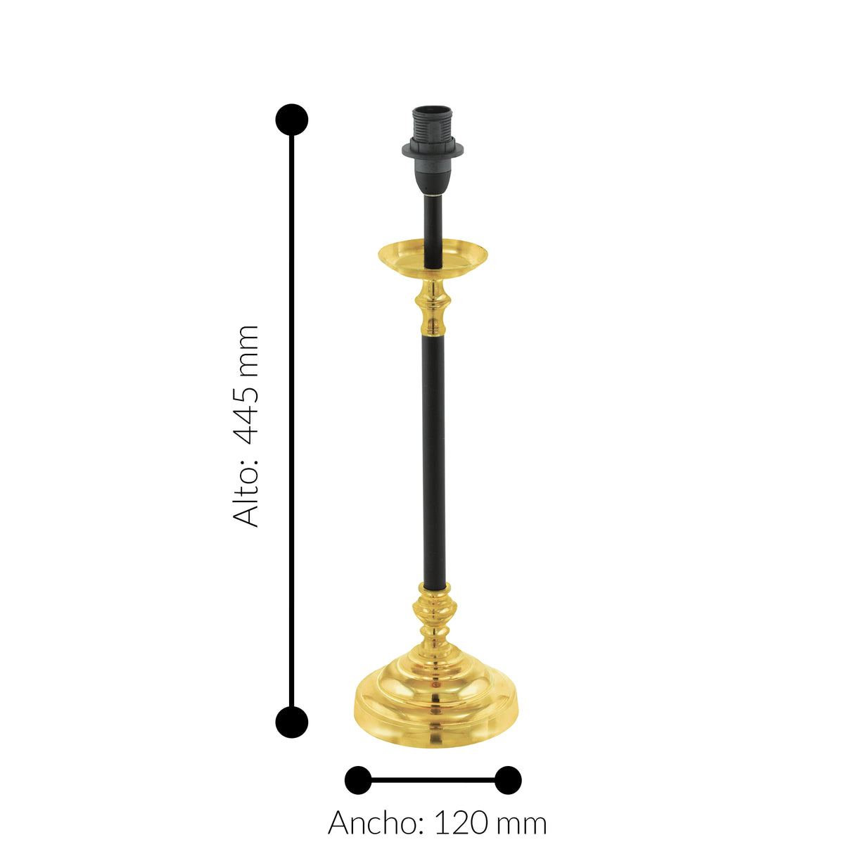 Lámpara de Mesa Vintage 12x12 Negro Estilo Vintage Acero 1 Luz - Iluminacion | Bylmo