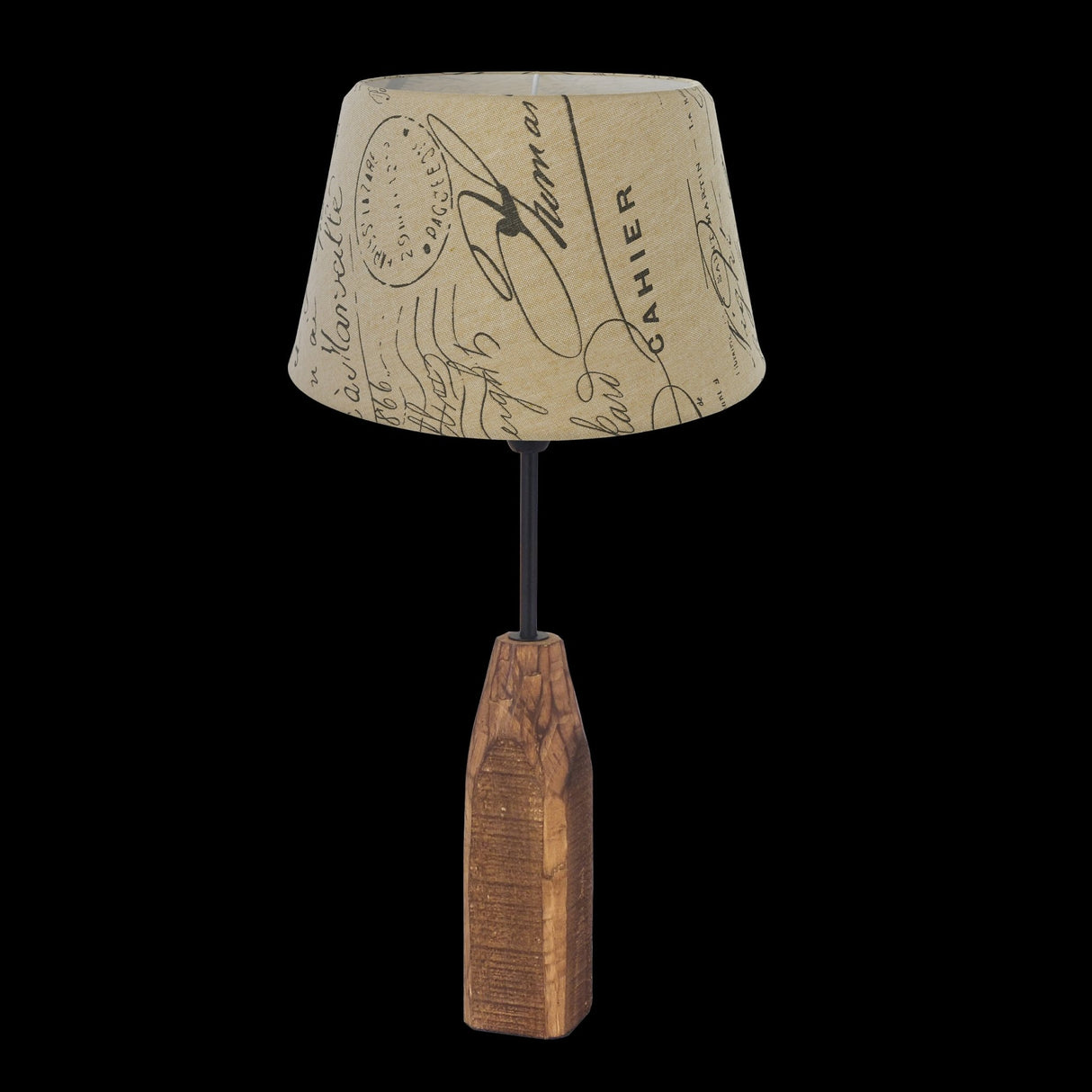 Lámpara de Mesa Rústico Madera 25x25x49 Cafe Portátil 1 luz LED 450lm - Iluminacion | Bylmo