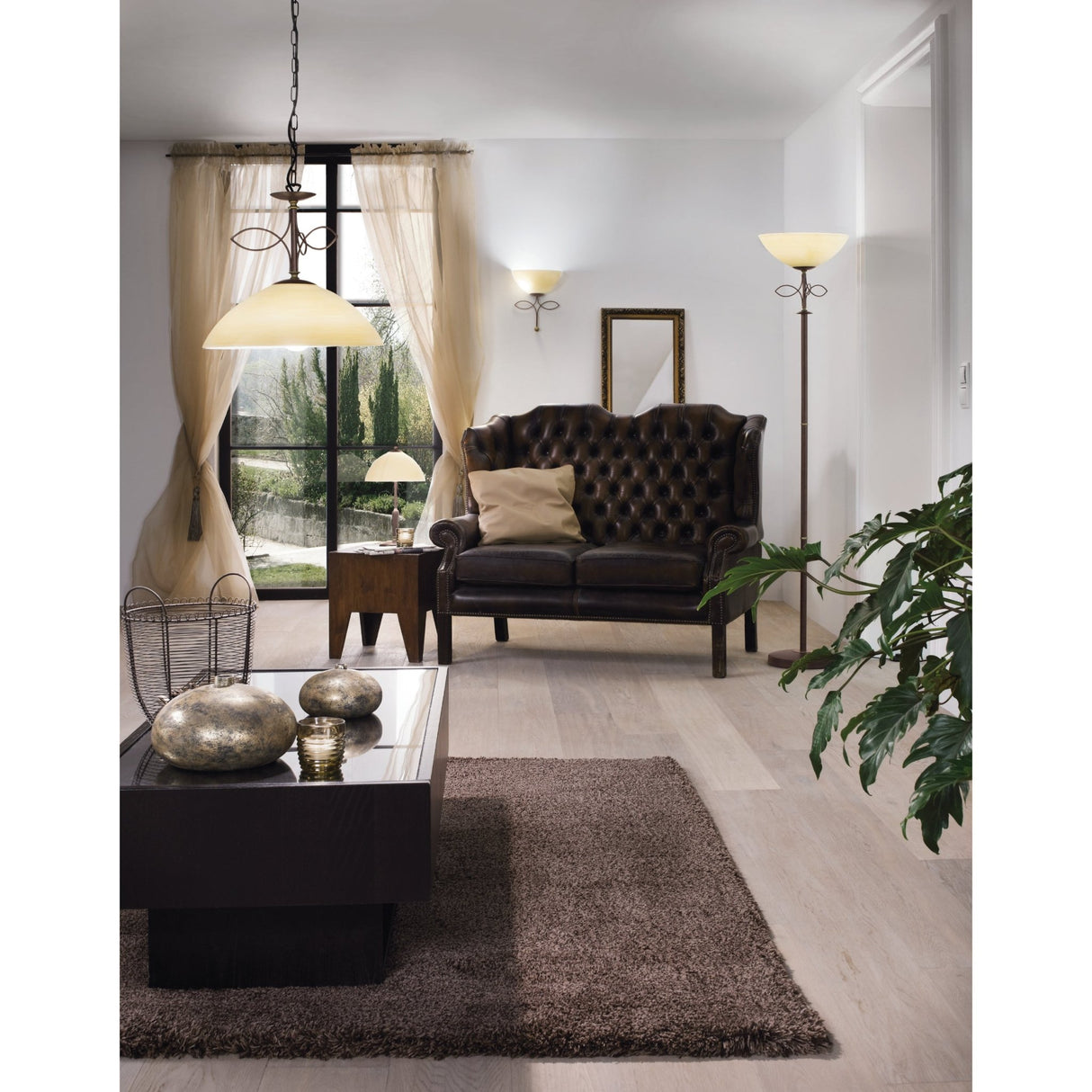 Lámpara de Mesa Clásico Café 26x26x44cm ACERO 110V LED - Iluminacion | Bylmo