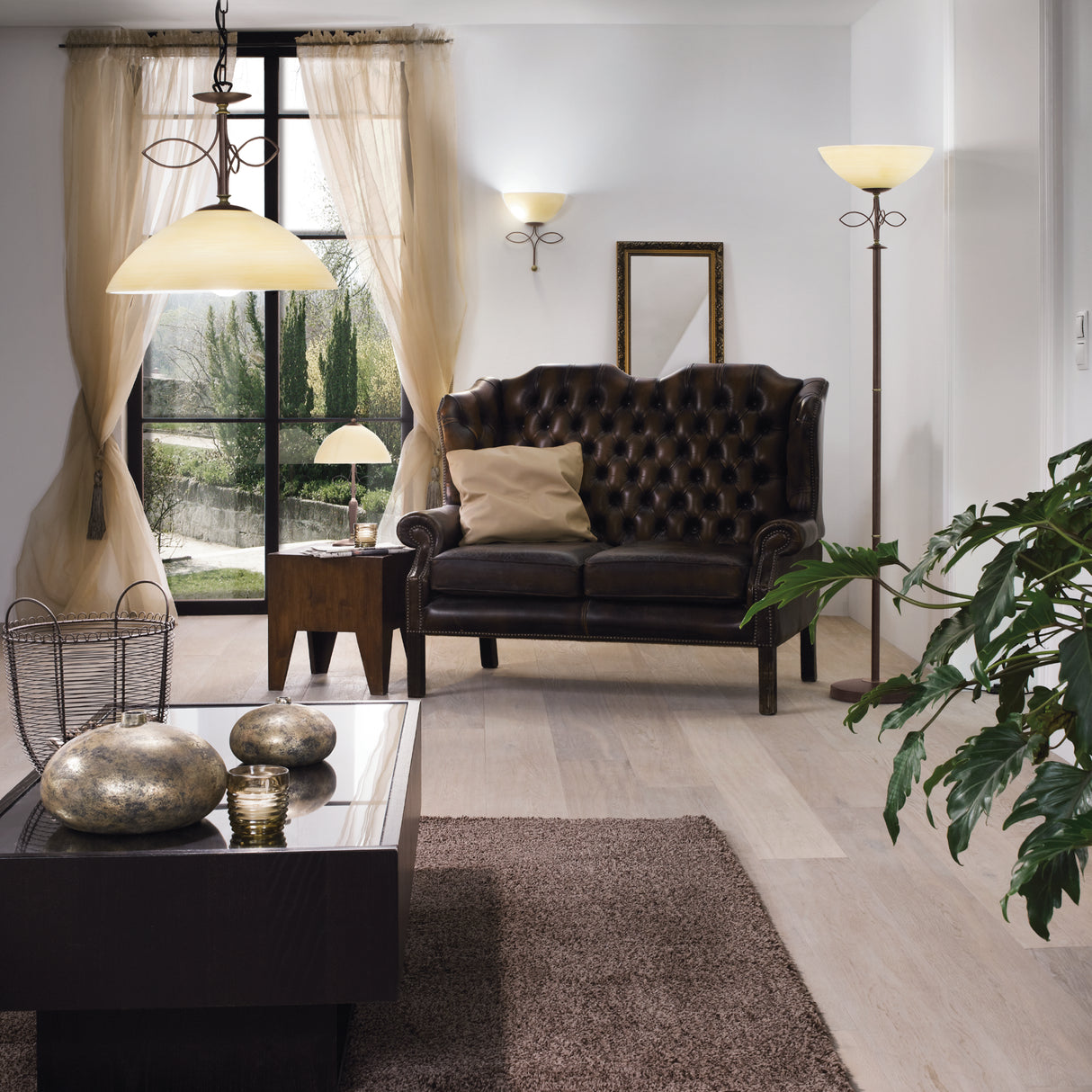 Lámpara de Piso Clásico 136x173cm Café Estilo Clásico - Iluminacion | Bylmo