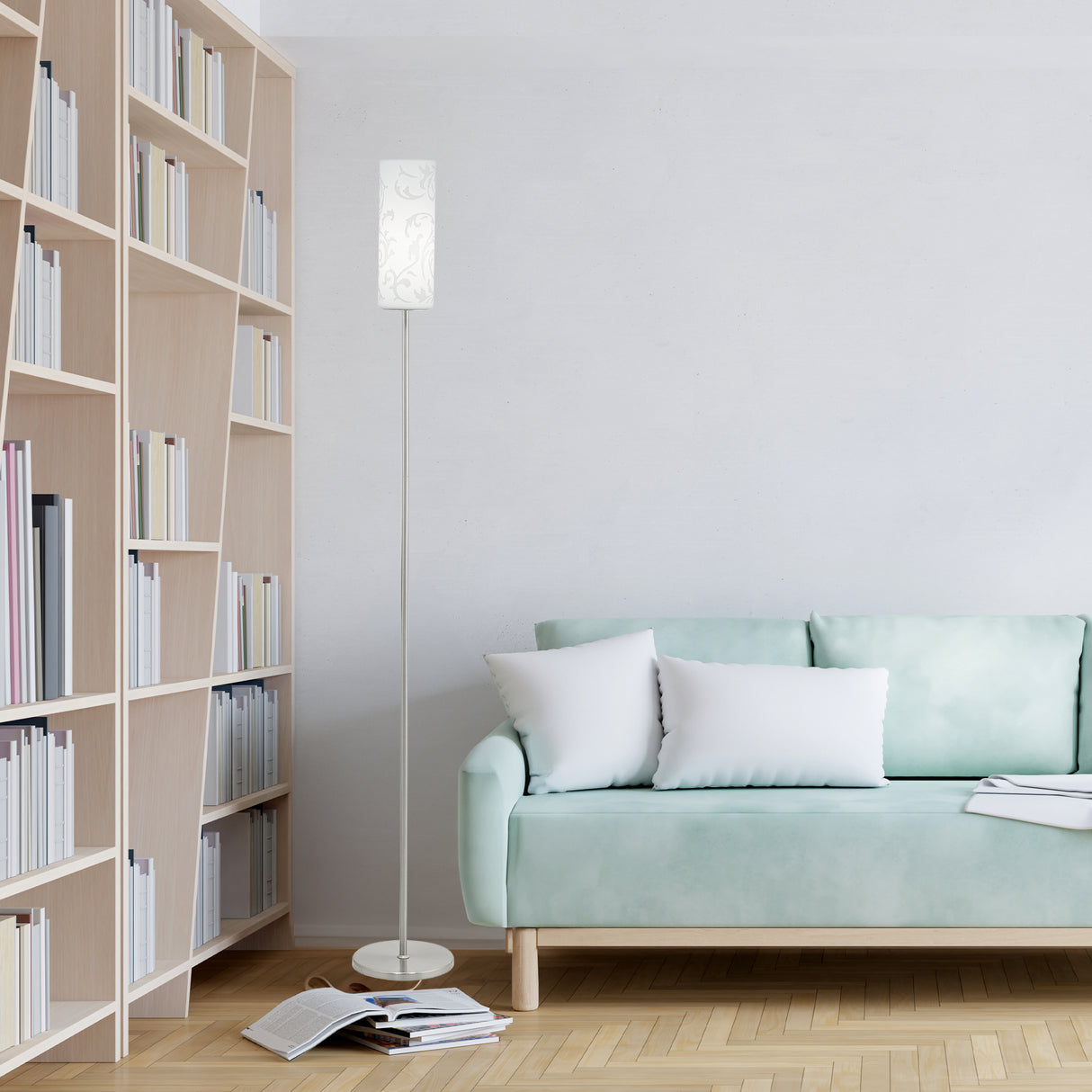 Lámpara de Piso Contemporáneo Gris Acero 11x11x153cm Iluminación Ambiente LED - Iluminacion | Bylmo