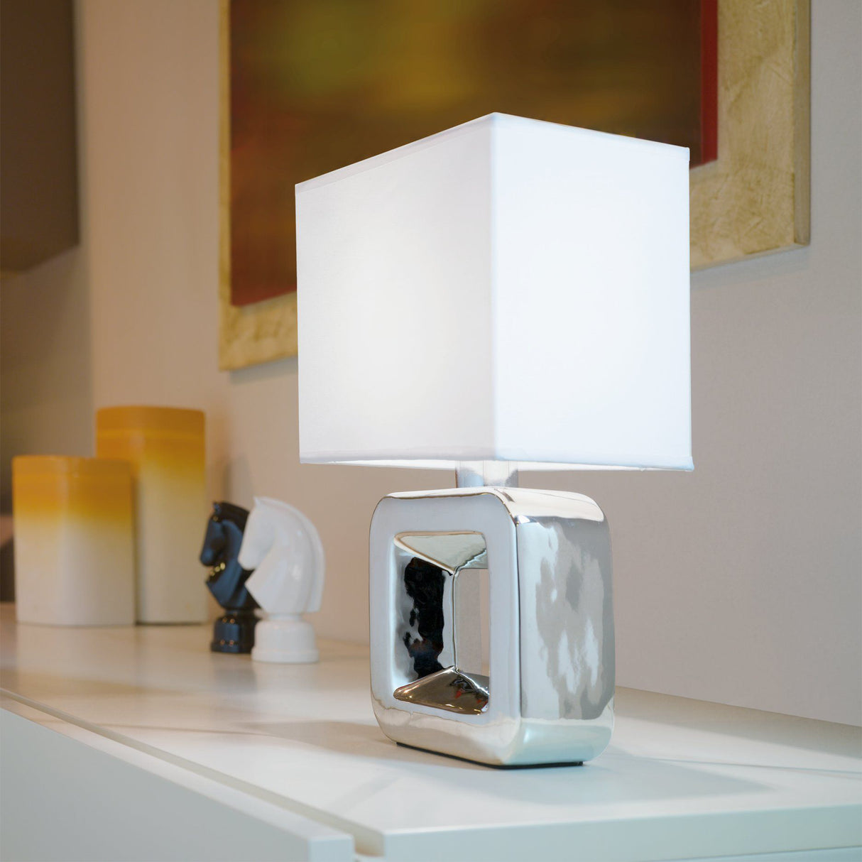 Lámpara de Mesa Contemporáneo Gris Cerámica 1 Luz 13x20x33cm - Iluminacion | Bylmo