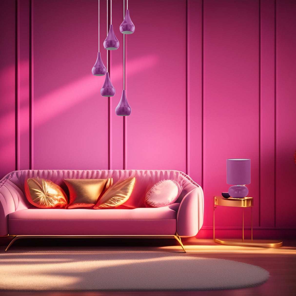 Lámpara de Mesa Contemporánea Morada 15x15x27cm CERÁMICA Iluminación LED 450 lumens - Iluminacion | Bylmo