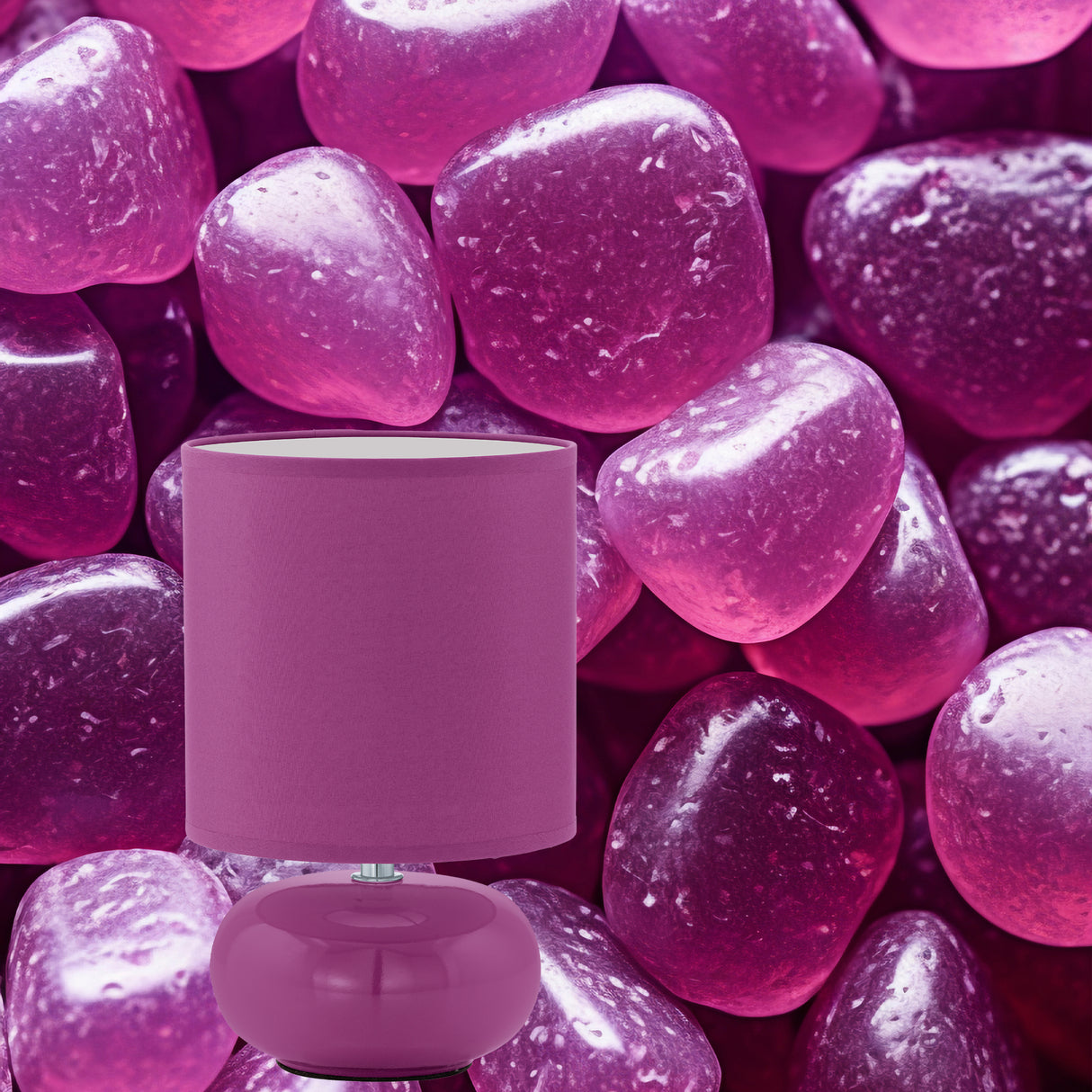 Lámpara de Mesa Contemporánea Morada 15x15x27cm CERÁMICA Iluminación LED 450 lumens - Iluminacion | Bylmo