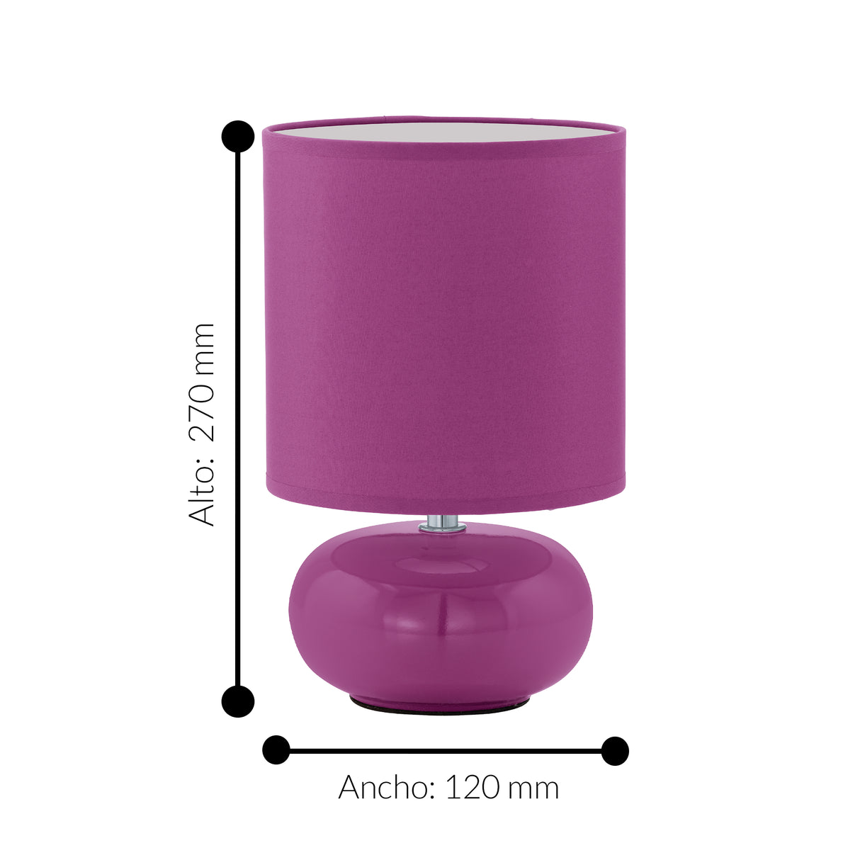 Lámpara de Mesa Contemporánea Morada 15x15x27cm CERÁMICA Iluminación LED 450 lumens - Iluminacion | Bylmo