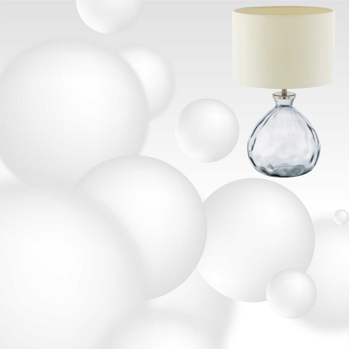 Lámpara de Mesa Contemporáneo Beige Vidrio LED 1 Luz 30x33x50cm - Iluminacion | Bylmo