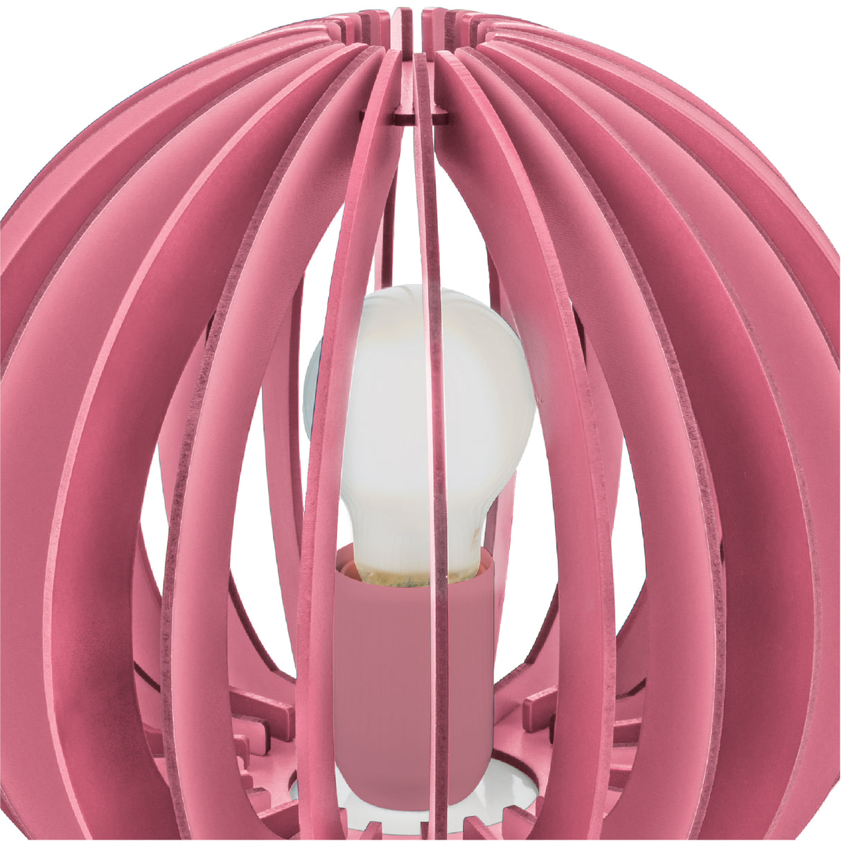 Lámpara de Mesa Rústico 1 Luz Rosa Madera 25x25x22cm IP20 LED - Iluminacion | Bylmo