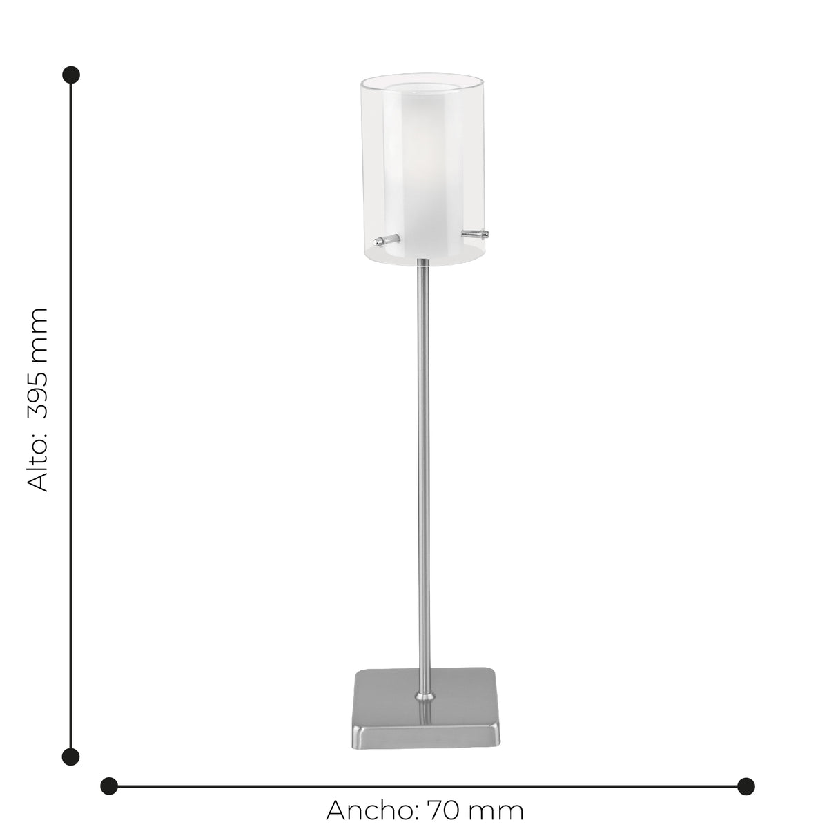 Lámpara de Mesa Moderno Gris Acero 39cm Ambiente LED 450lm - Iluminacion | Bylmo