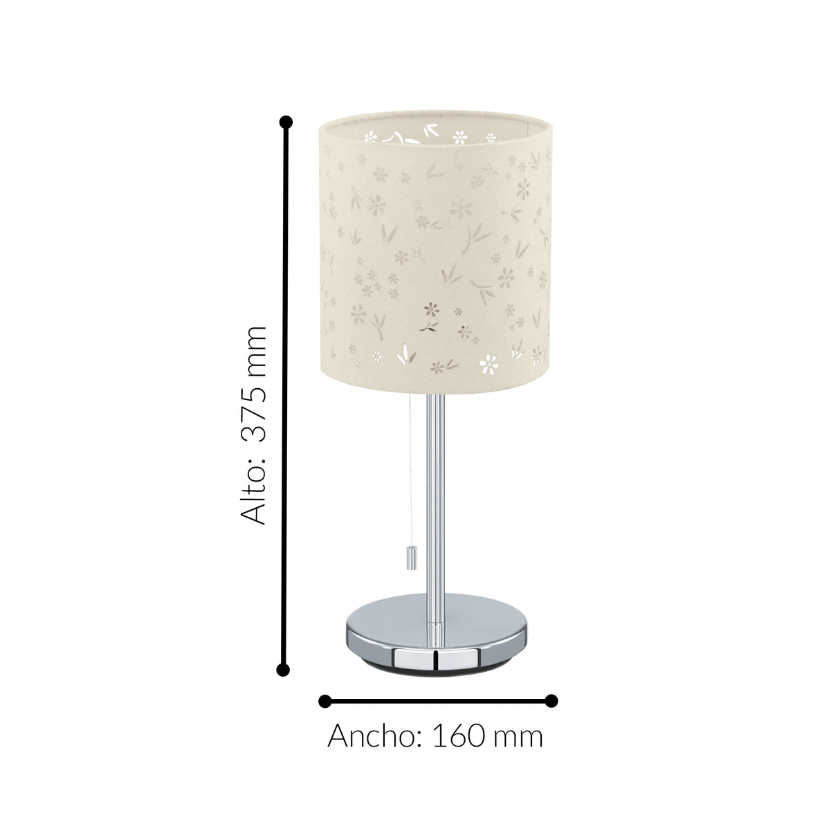 Lámpara de Mesa Contemporáneo Beige 16x16x37cm ACERO 1 Luz IP20 LED - Iluminacion | Bylmo