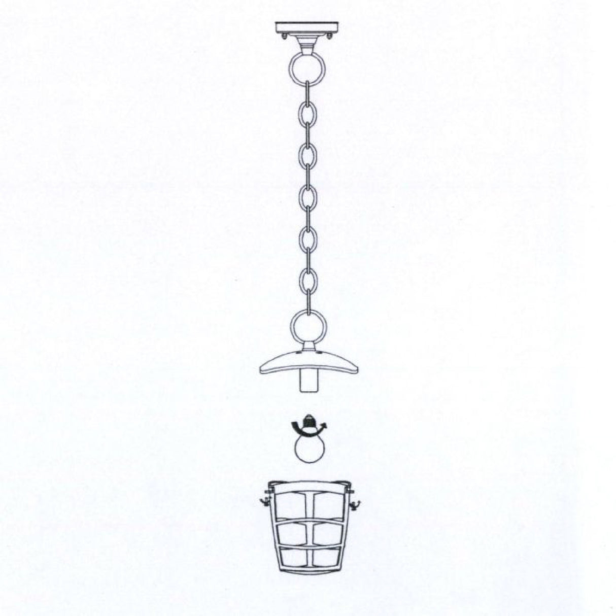 Lámpara Colgante Rústico Blanco 1 Luz 17x17x68cm Acero IP44 - Iluminacion | Bylmo