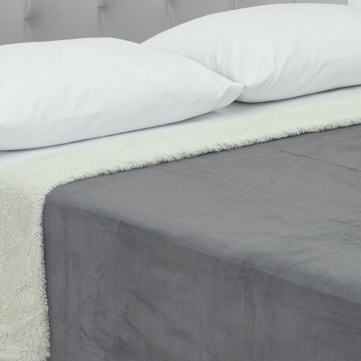 Cobija Ovejera Cibraja Gris Oscuro 180x190cm Fondo Entero - Cobijas y Mantas | Bylmo