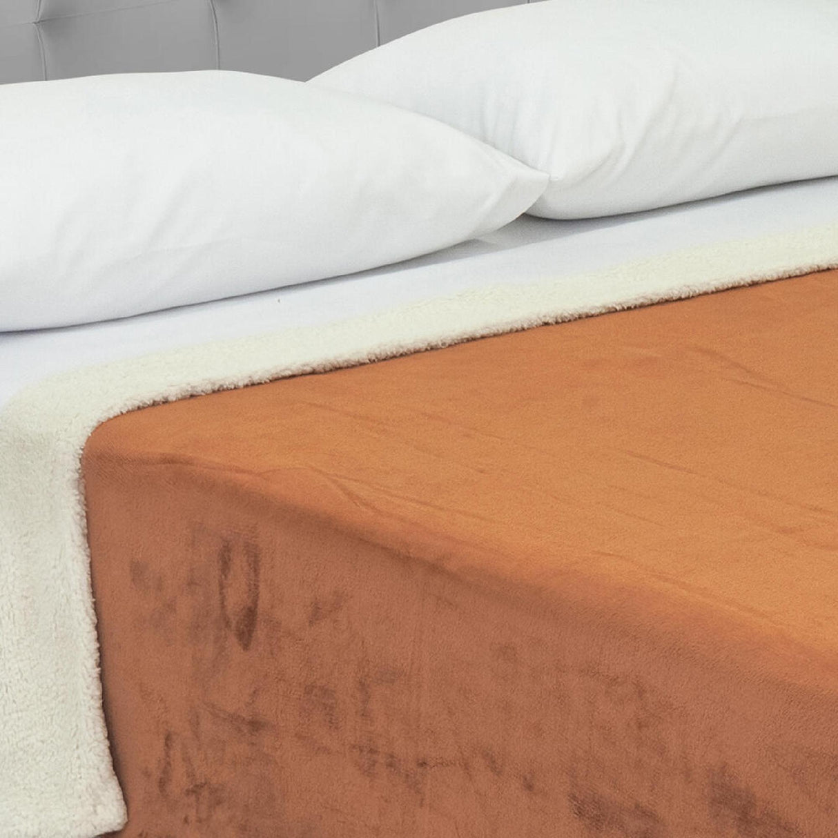 Cobija Ovejera Cibraja Terracota 180x190cm Fondo Entero - Cobijas y Mantas | Bylmo