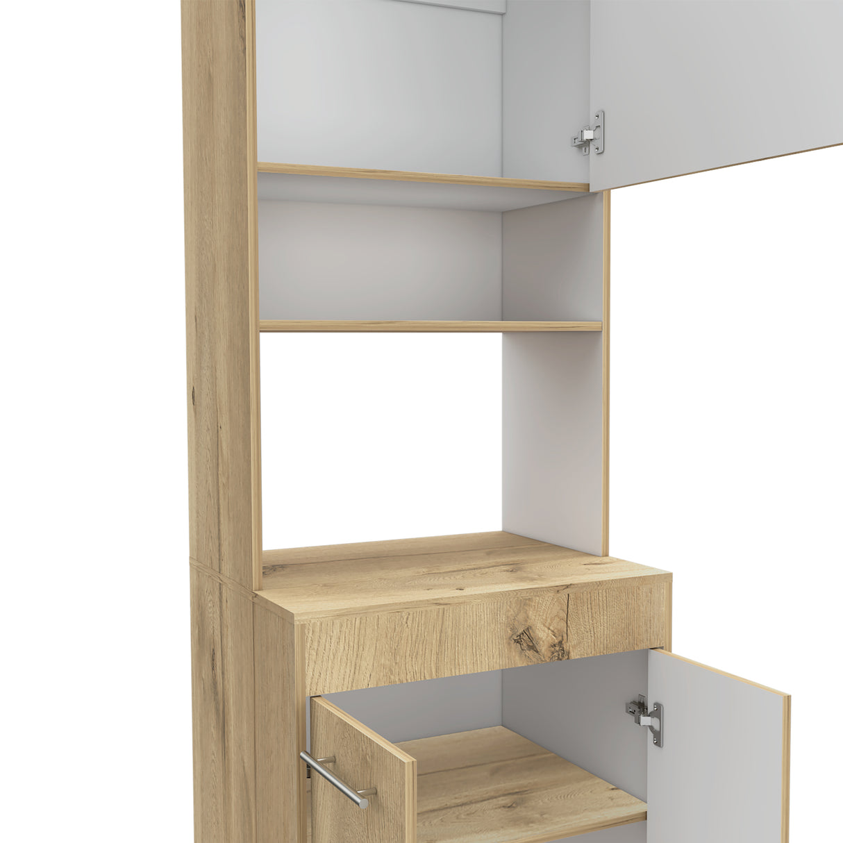 Alacena Orion Duna y Blanco 50.3x200cm con Un Cajón - Alacenas y Muebles Microondas | Bylmo