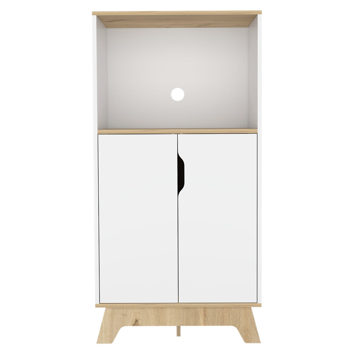 Mueble Microondas Bicolor Blanco y Duna 40x130cm Sin Cajones - Alacenas y Muebles Microondas | Bylmo