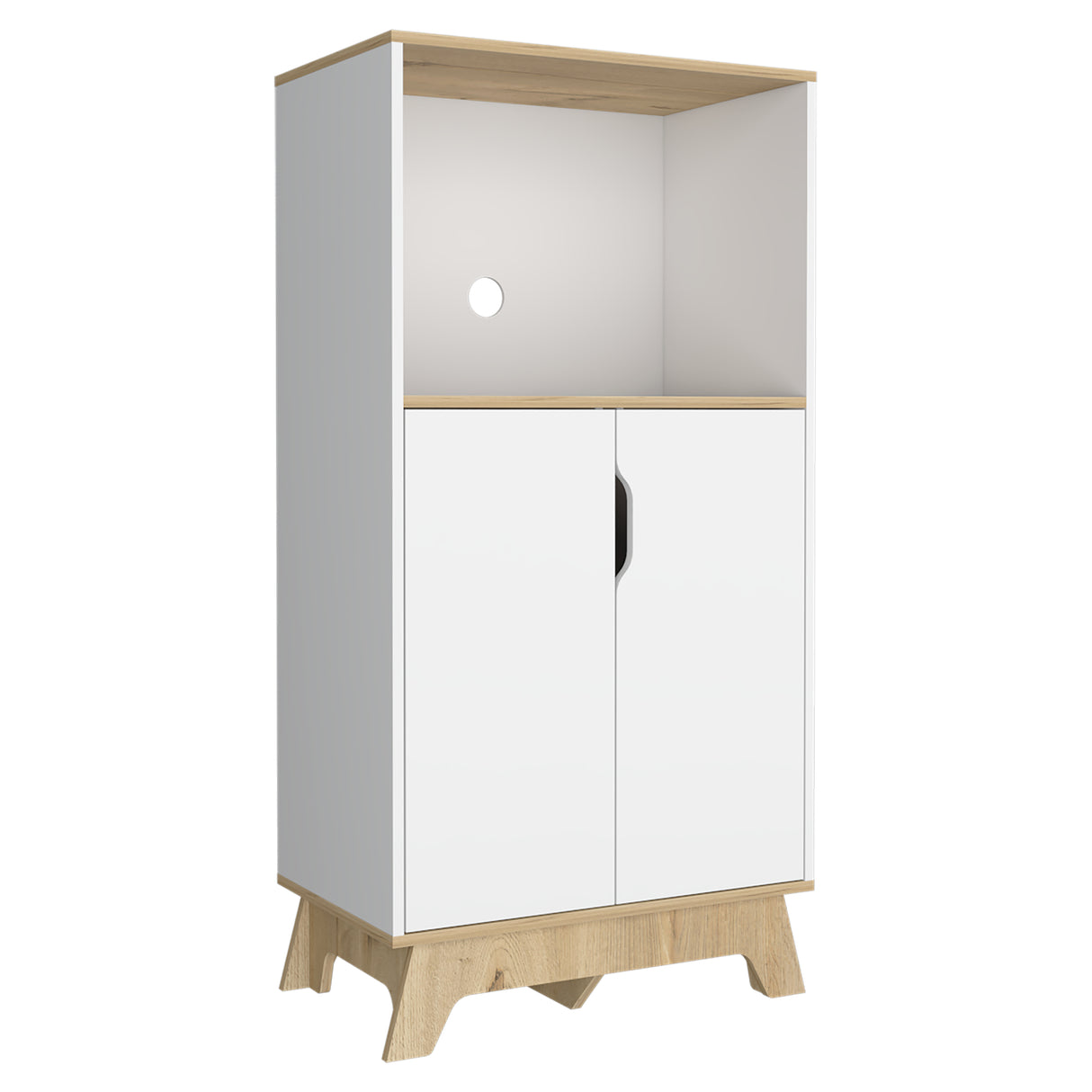 Mueble Microondas Bicolor Blanco y Duna 40x130cm Sin Cajones - Alacenas y Muebles Microondas | Bylmo