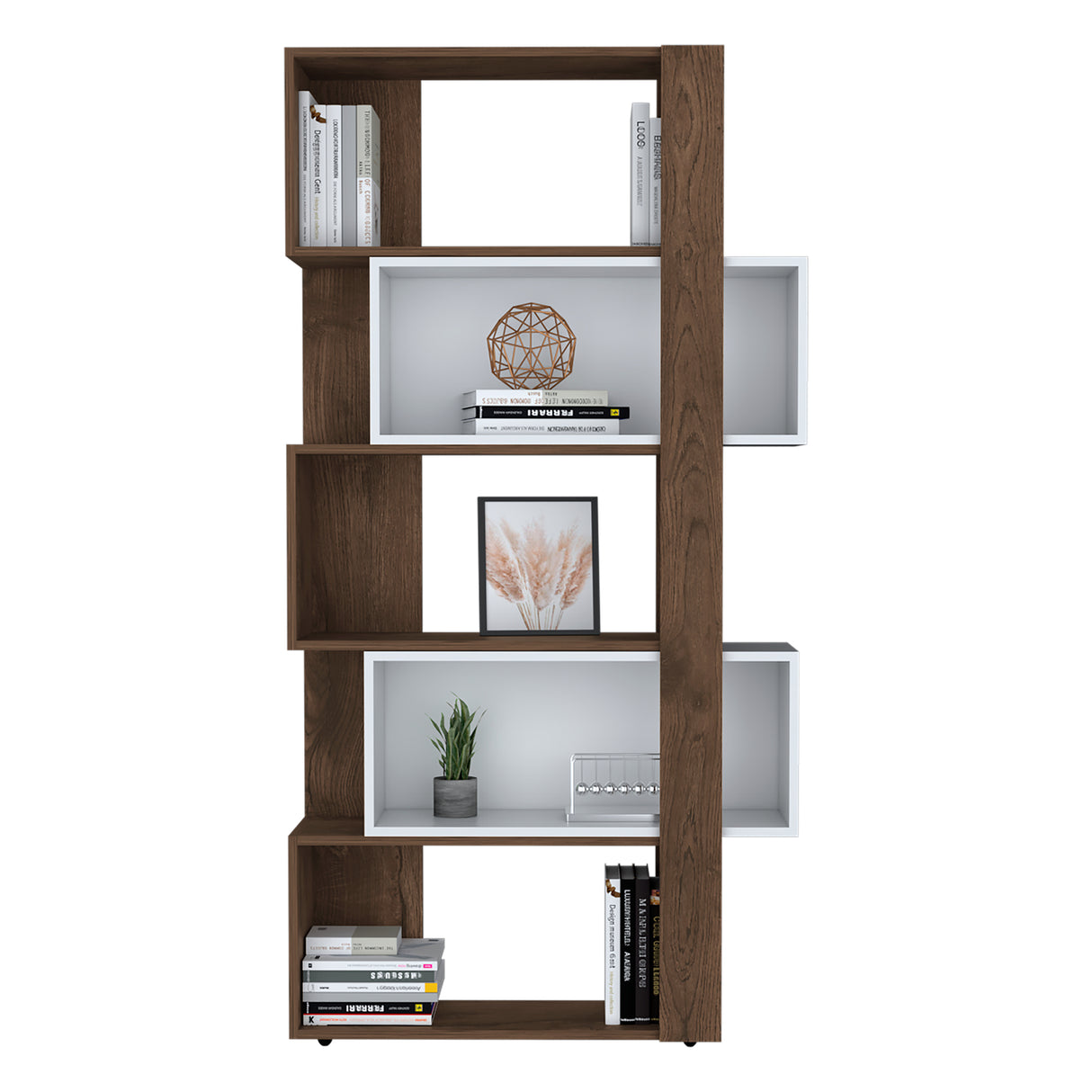 Biblioteca Beijing Bellota y Blanco 28.6x161.5cm Rectangular - Bibliotecas y Estanterías | Bylmo