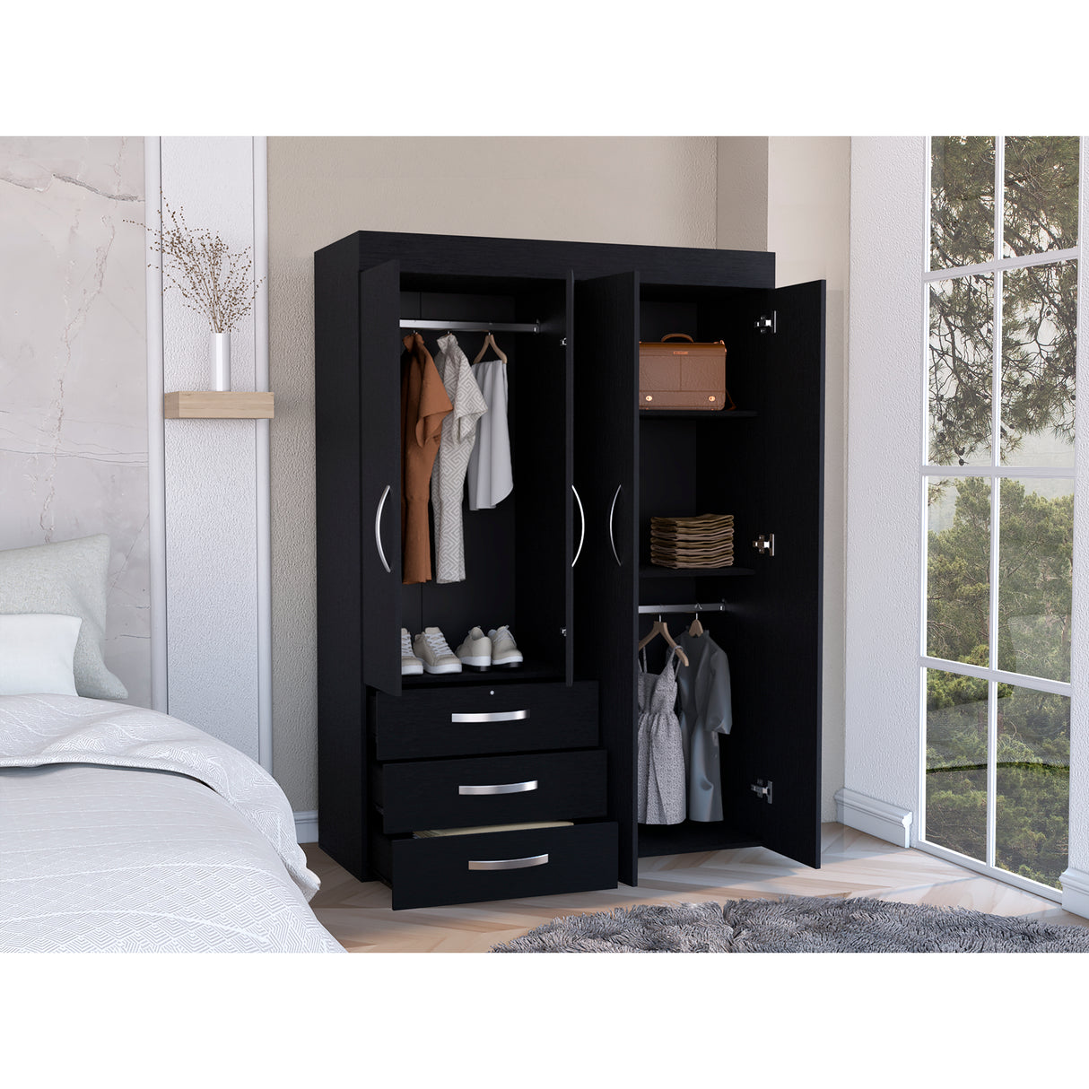 Closet Denver Wengue 119.2x172.8cm con Cuatro Puertas - Closets | Bylmo