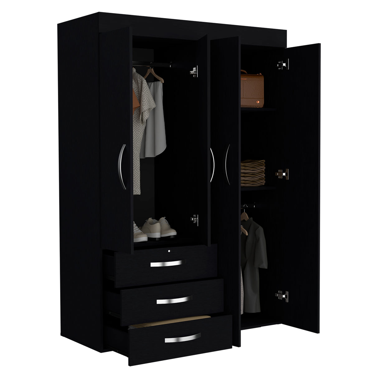 Closet Denver Wengue 119.2x172.8cm con Cuatro Puertas - Closets | Bylmo