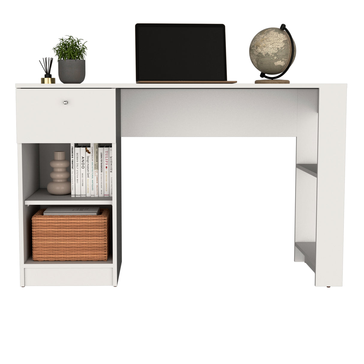 Escritorio Home Blanco 120.2x75.6cm con Organizado de Libros - Escritorios | Bylmo