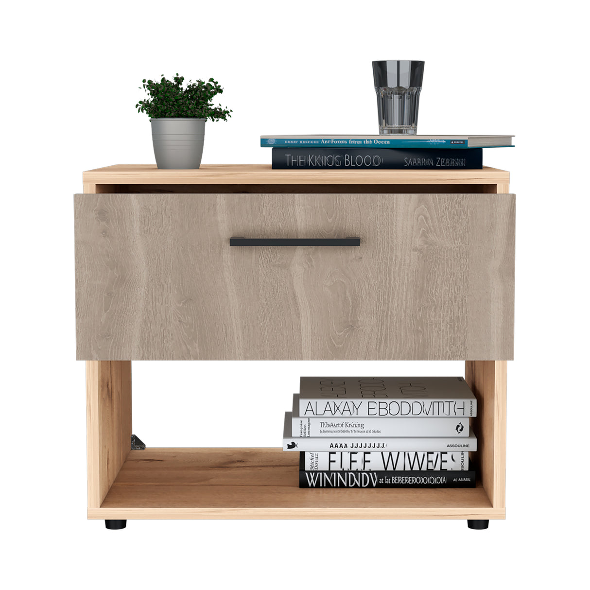 Mesa de Noche Alana Duna y Bardolino 53x45.9cm con Patas - Mesas de Noche | Bylmo