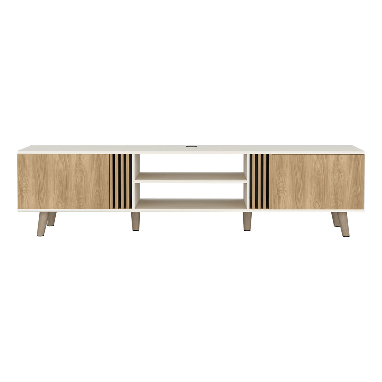 Rack de TV Shawnee Fresno Europeo y Capri 200x50cm para TV Hasta 75 pulgadas - Muebles de TV | Bylmo