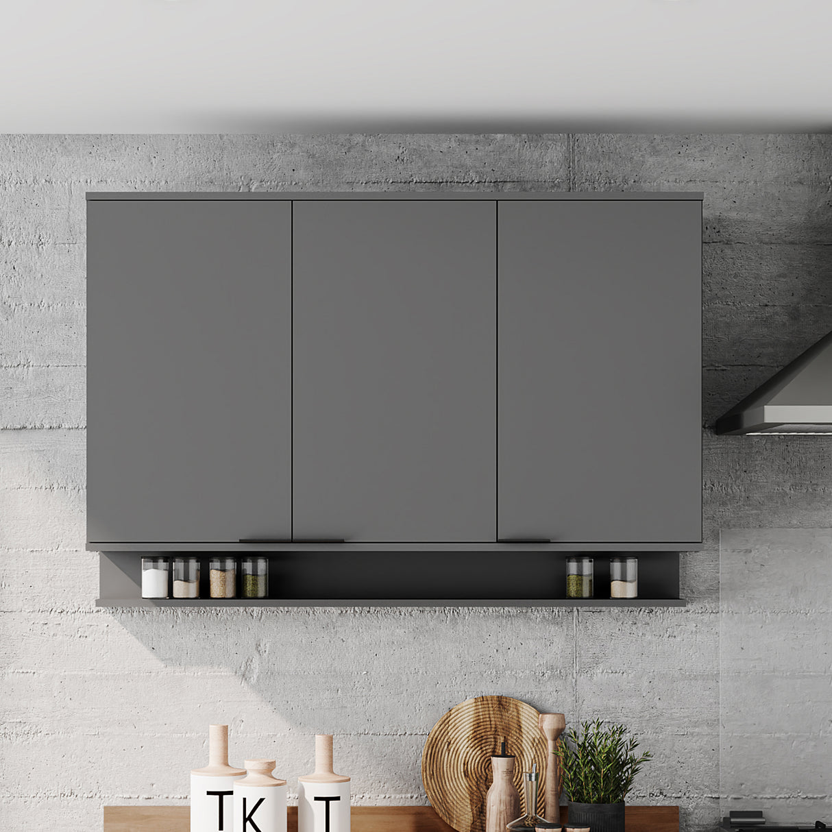 Mueble Superior Gris 120x79.5cm con Tres Puertas - Muebles Superiores | Bylmo