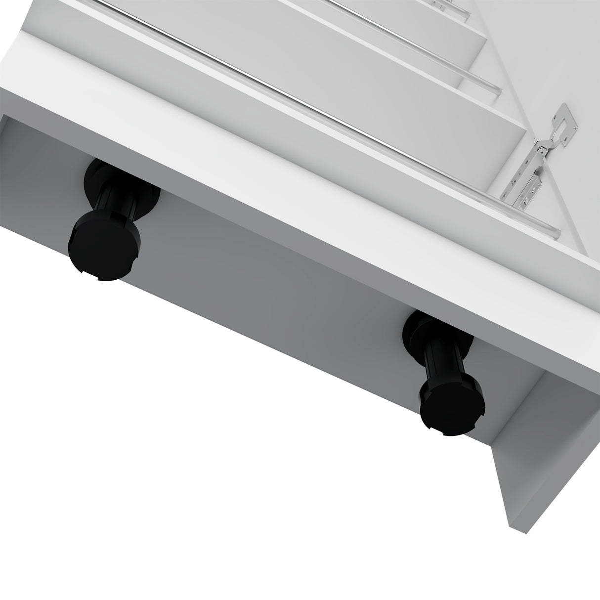 Zapatero de Pared Leto XL Blanco 47x170cm de 5 Niveles con Espejo - Zapateros | Bylmo