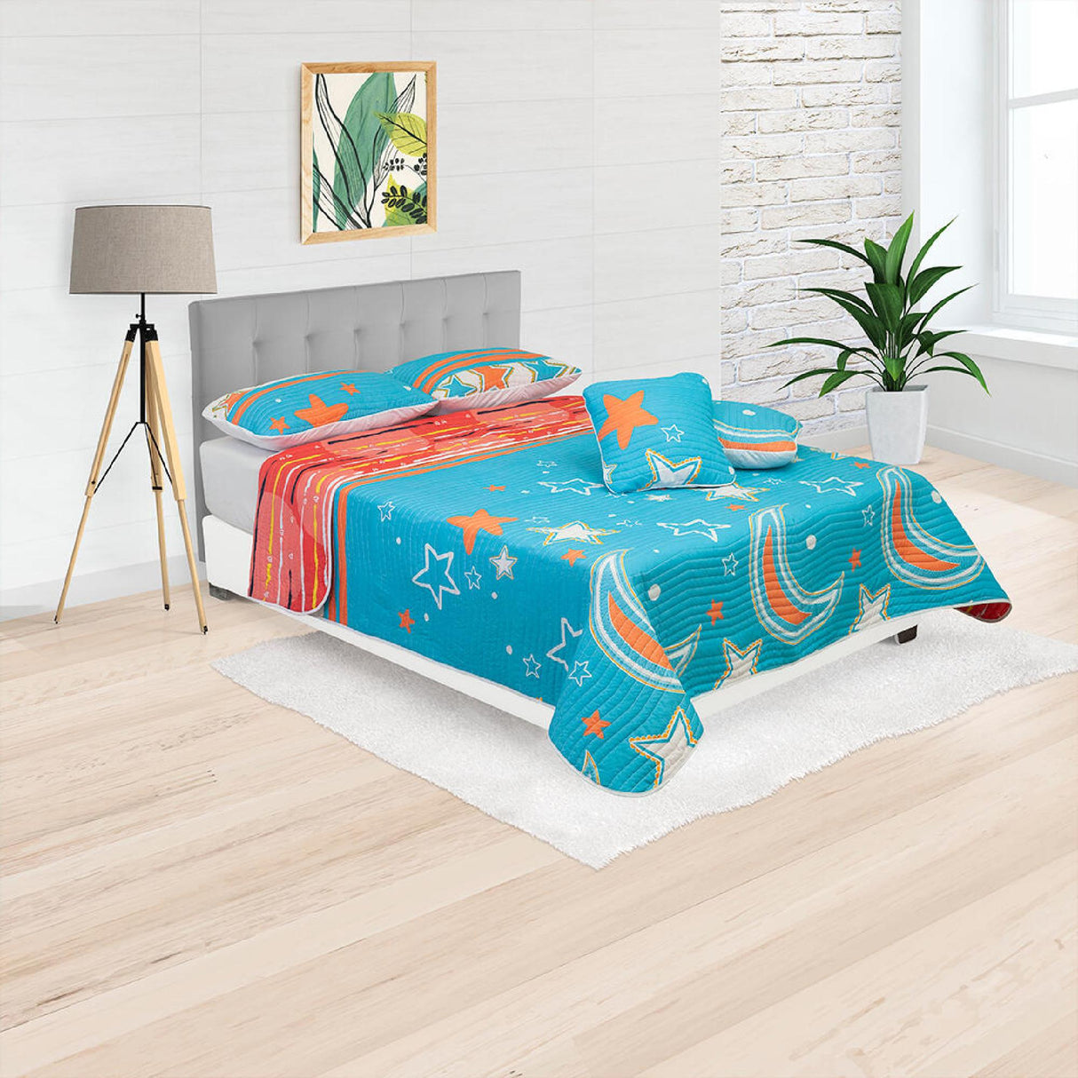 Cubrelecho Español Ambete Salmón de Corazones Para Cama Sencilla 100 X 190 Cm - Tendidos y Cubrelechos | Bylmo