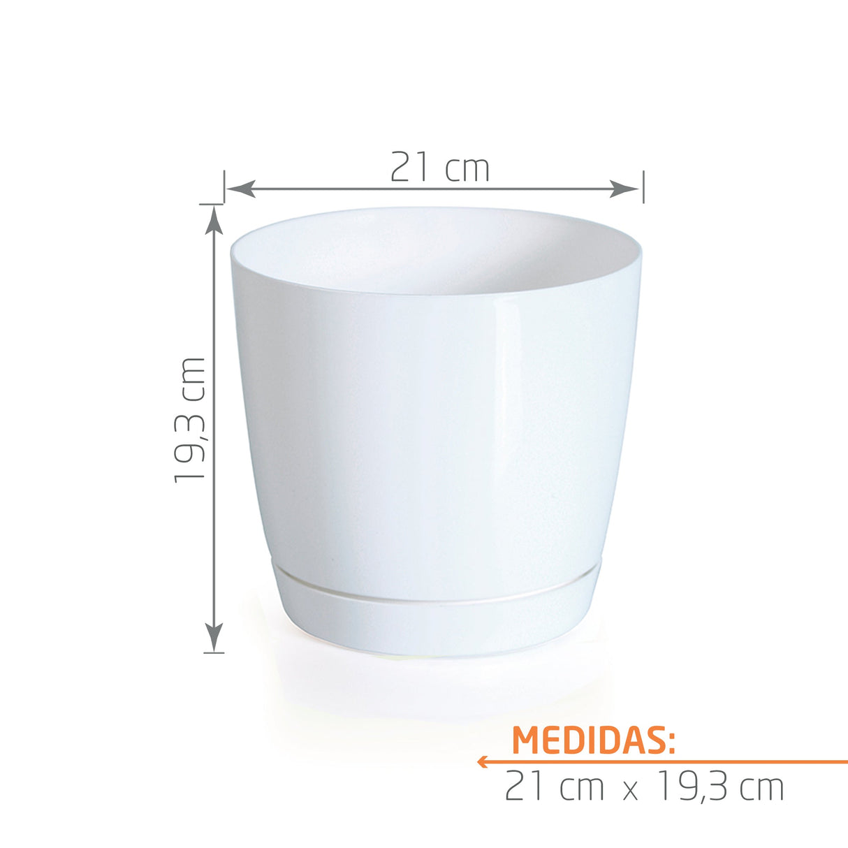 Matera Coubi Round Blanco 21x19.3cm Cónica De Escritorio - Materas y Macetas | Bylmo