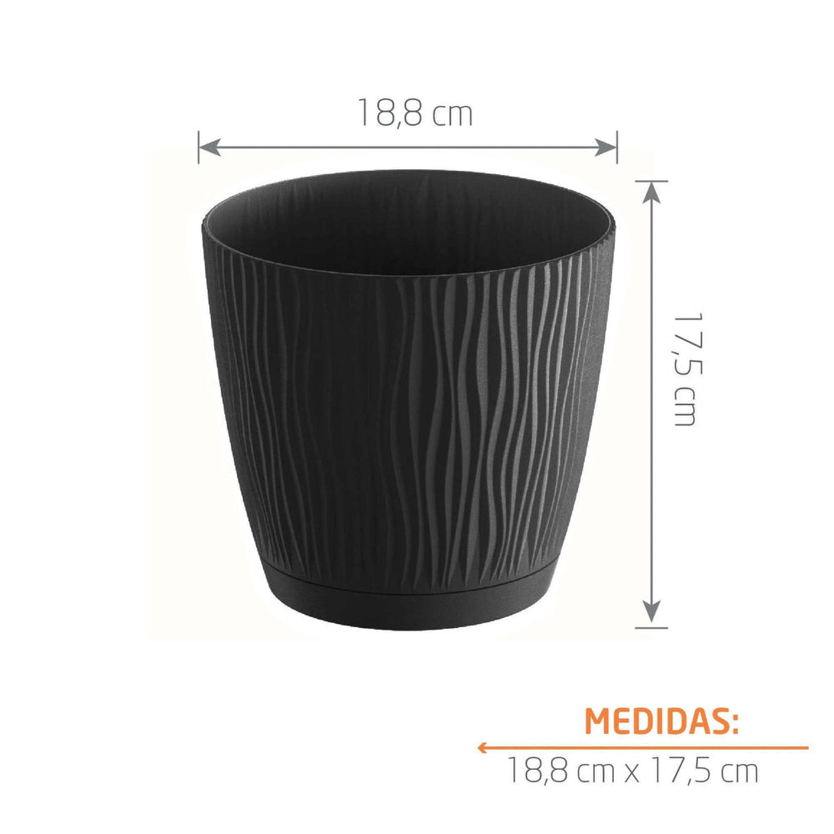 Matera Sandy P Antracita 18.8x17.5cm Cónica De Escritorio - Materas y Macetas | Bylmo