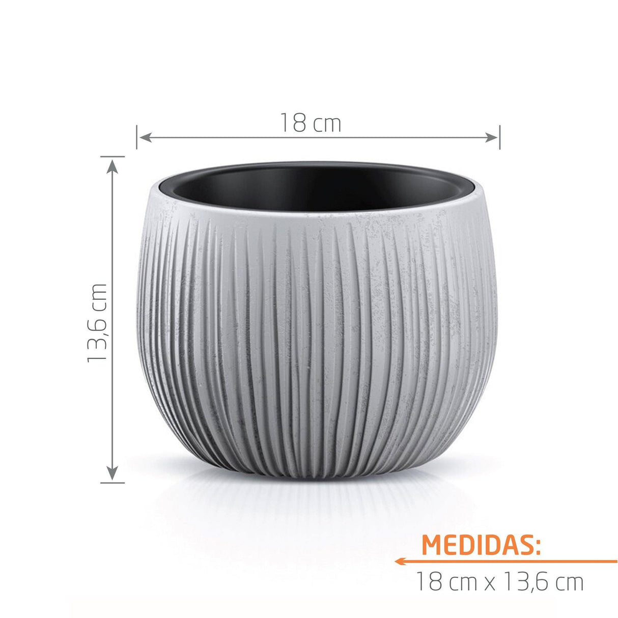 Matera Beton Bowl Gris Concreto 18x13.6cm Cónica De Escritorio - Materas y Macetas | Bylmo
