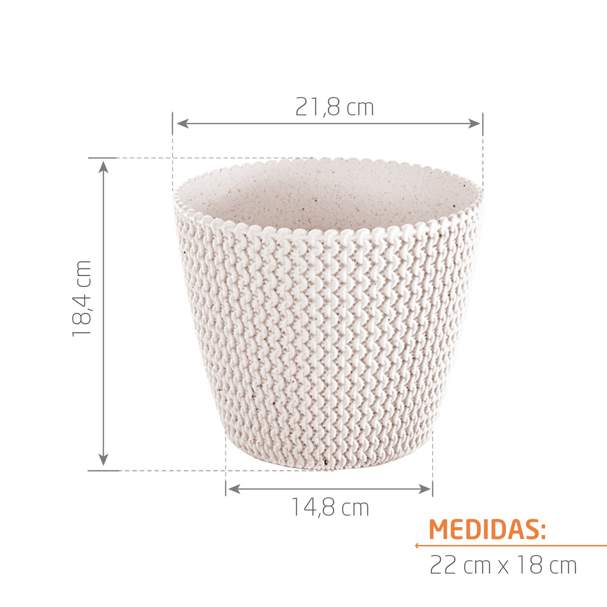 Matera Splofy Eco Blanco 21.8x18.4cm Cónica De Escritorio - Materas y Macetas | Bylmo