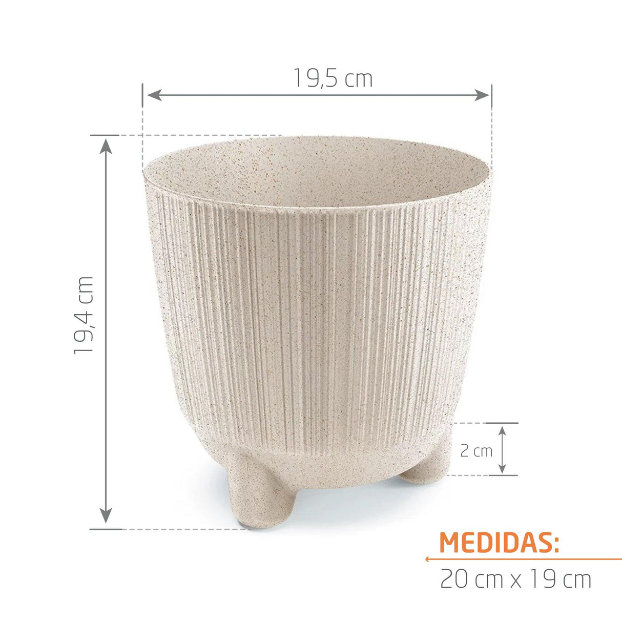 Matera Ryfo N Eco Blanco 19.5x19.4cm Cónica De Escritorio - Materas y Macetas | Bylmo