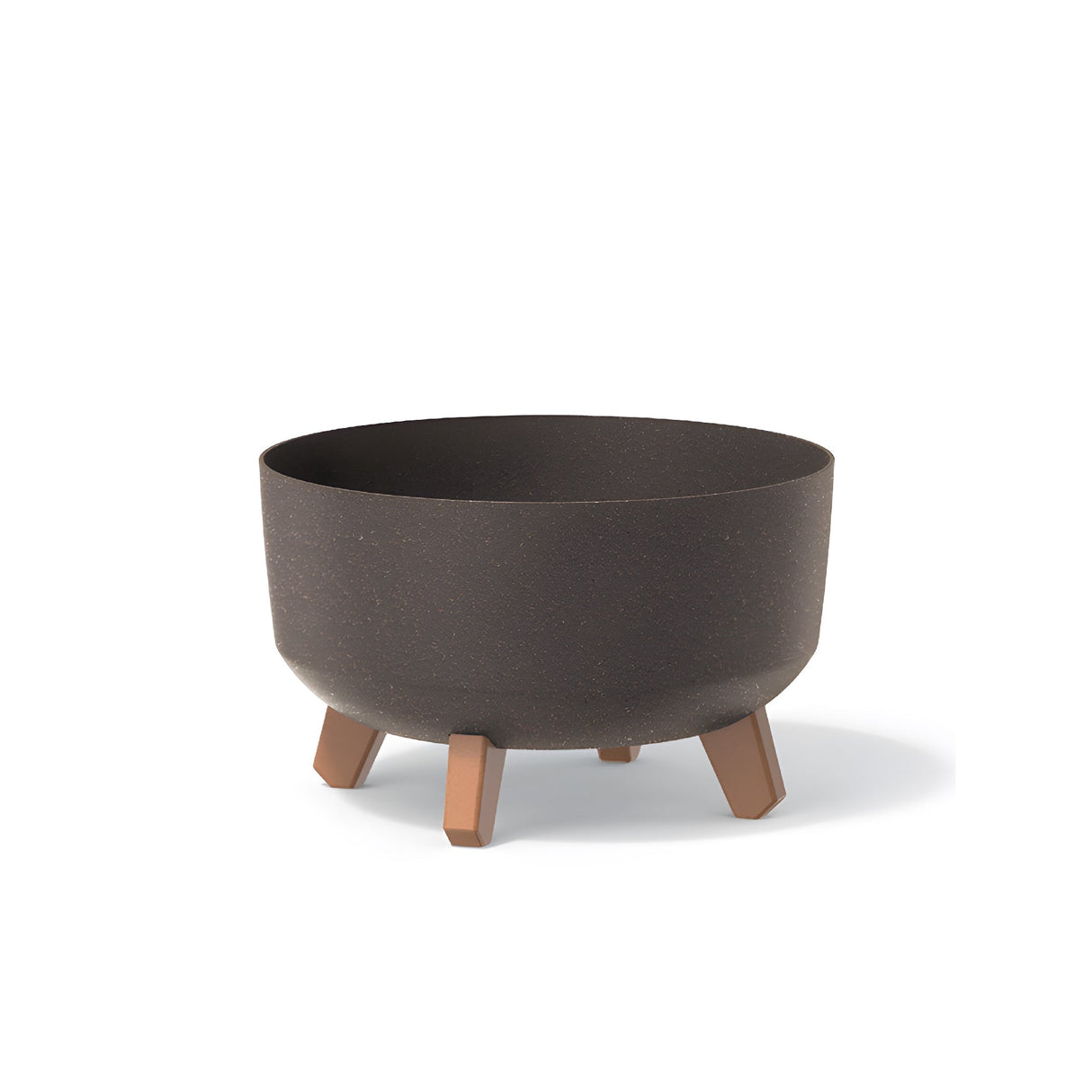 Matera Gracia Round Low Eco Wood Cafe 28.5x17.7cm Cónica Tradicionales De Piso - Materas y Macetas | Bylmo