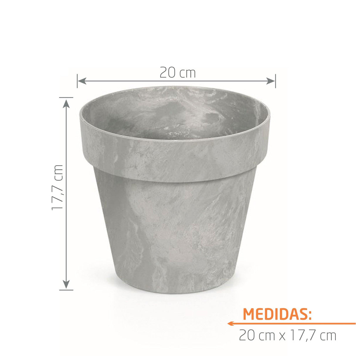 Matera Cube Beton Gris Concreto 20x18cm Cónica De Escritorio - Materas y Macetas | Bylmo