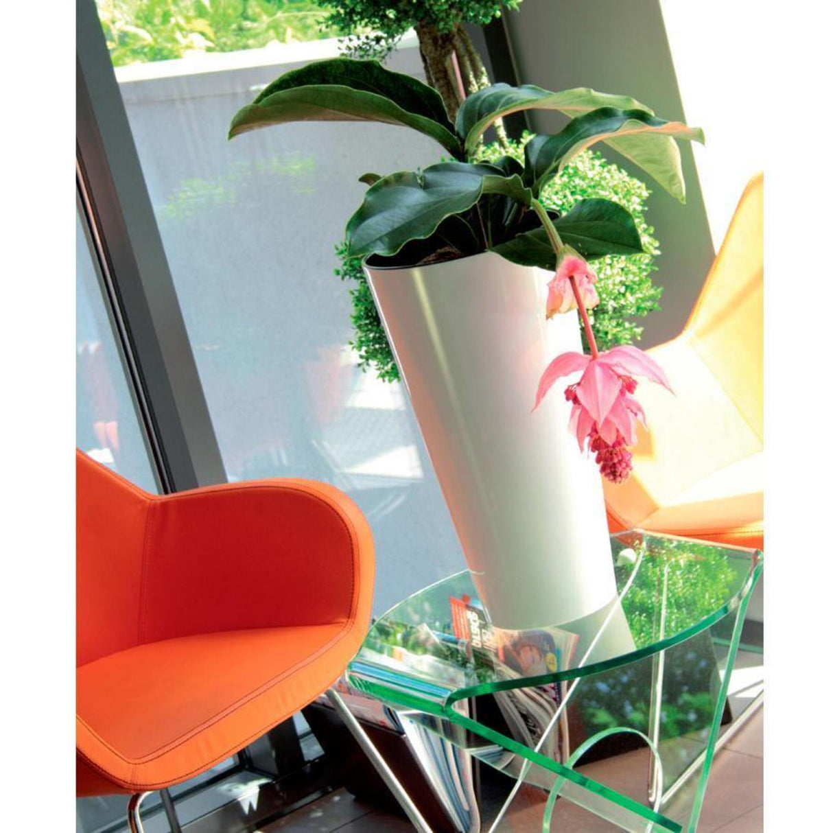 Matera Tubus Blanco 30x57.2cm Cónica Tradicionales De Piso - Materas y Macetas | Bylmo