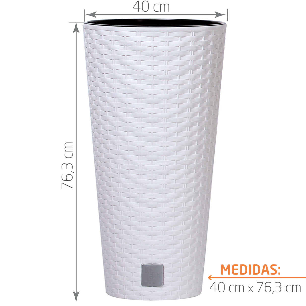 Matera Tubus Rato Blanco 40x76.3cm Cónica Tradicionales De Piso - Materas y Macetas | Bylmo