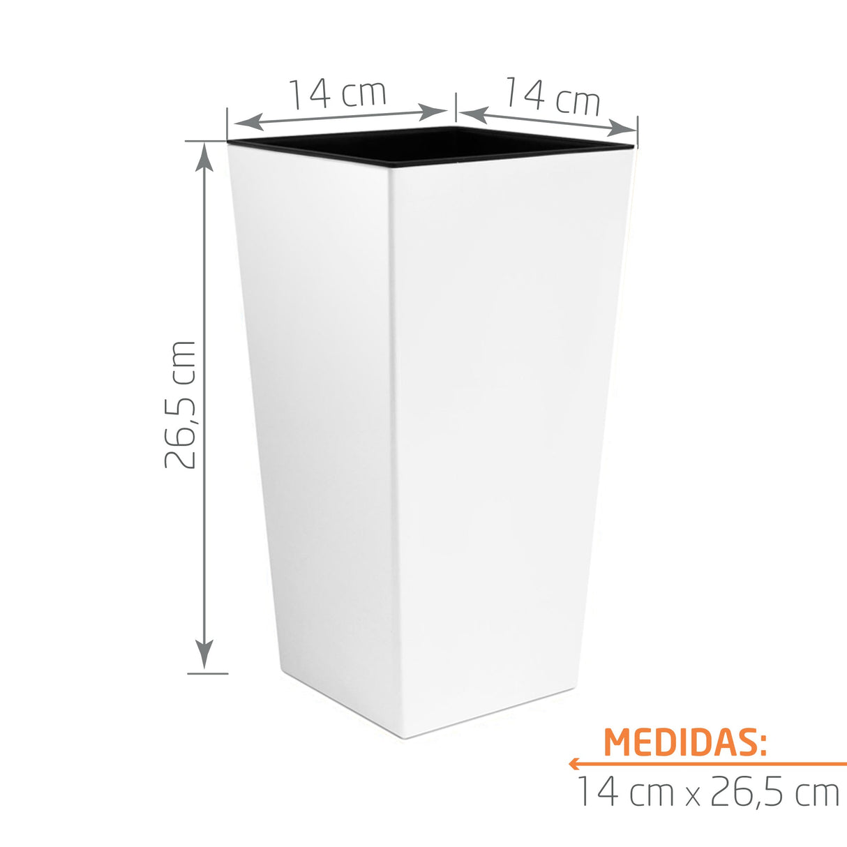 Matera Urbi Blanco 14x26.5cm Cuadrada Tradicionales De Piso - Materas y Macetas | Bylmo