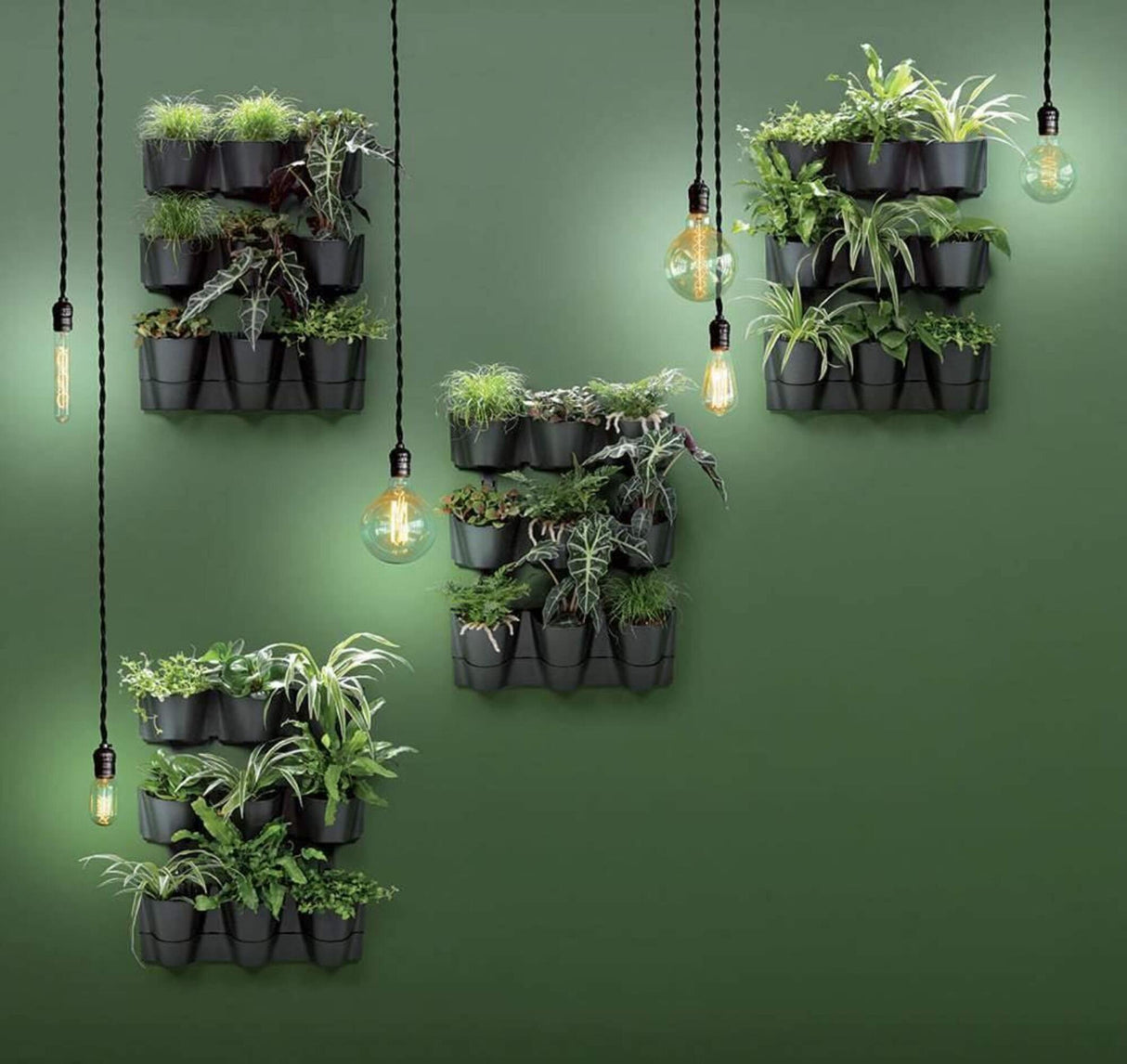 Matera Cascade Wall Antracita 67x57cm Asimétrica Jardin Vertical - Materas y Macetas | Bylmo