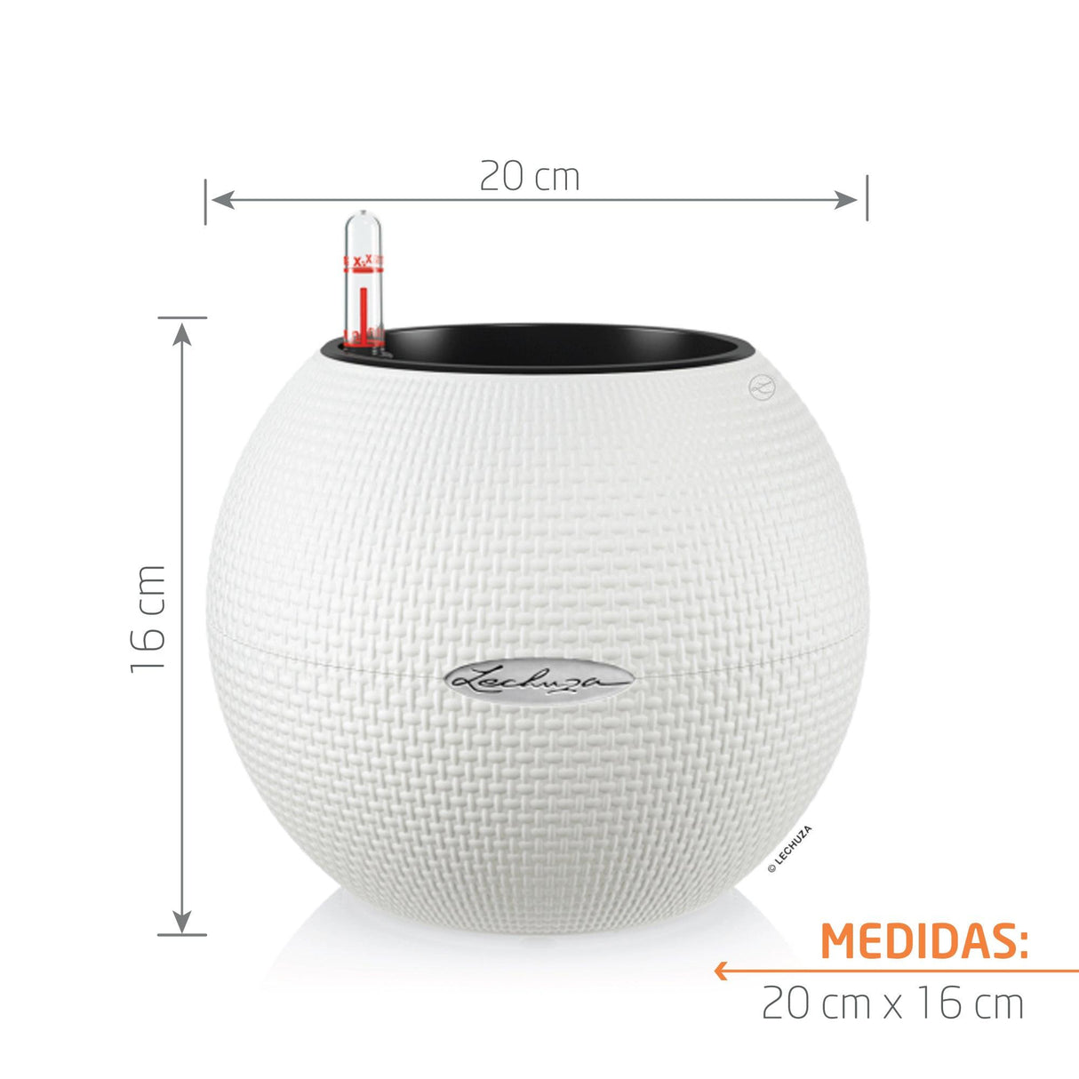Matera Puro Blanco 20x16cm Cónica De Escritorio Con Sistema de Riego Automático - Materas y Macetas | Bylmo