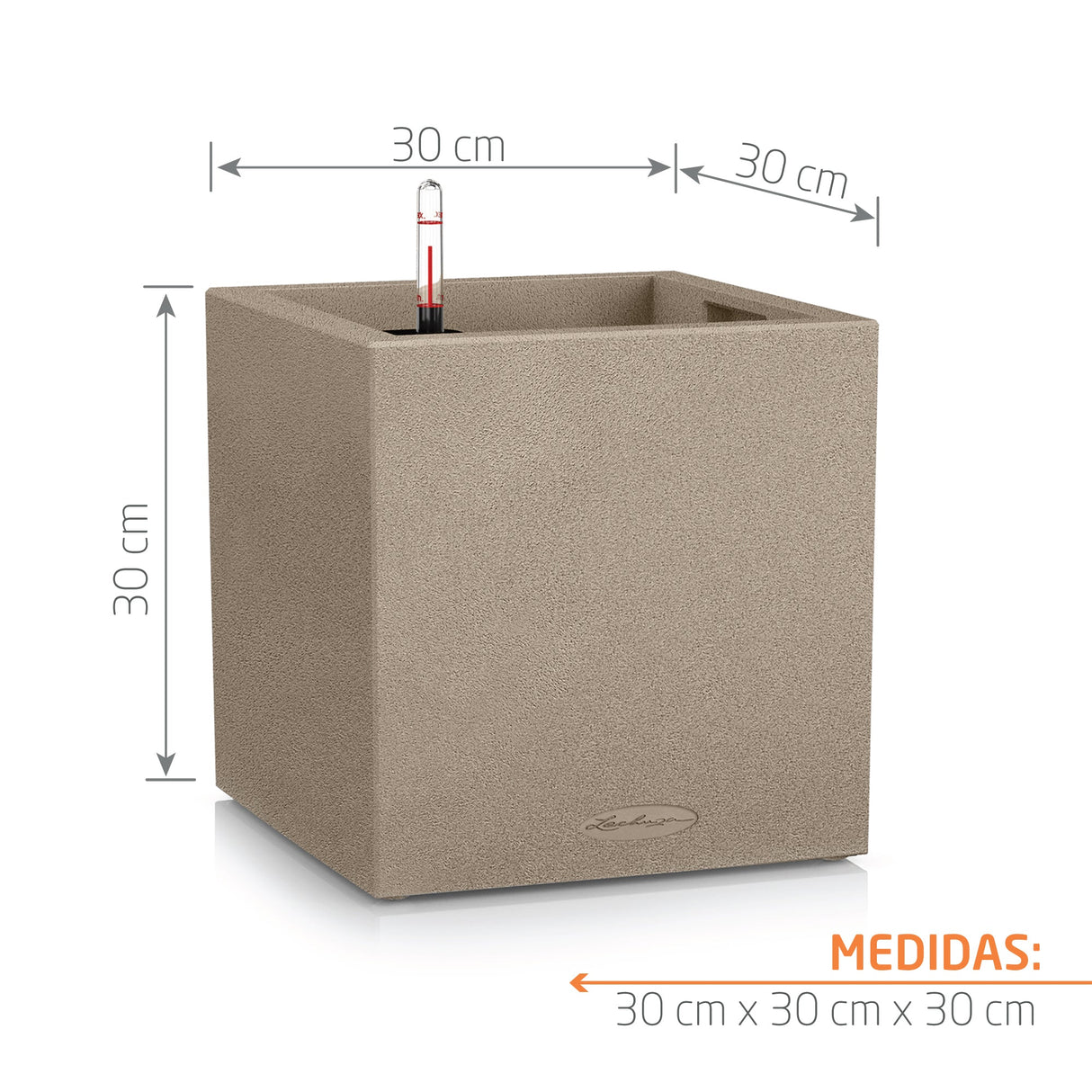 Matera Canto Arena 30x30cm Cuadrada Tradicionales De Piso Con Sistema de Riego Automático - Materas y Macetas | Bylmo